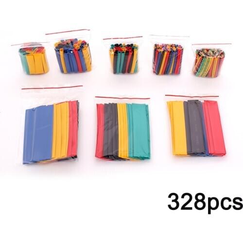 530/328pcs Electronic Wrap Wire Cable Insulated Polyolefin Heat Shrink Tube Ratio Tubing Insulation Shrinkable Tubes