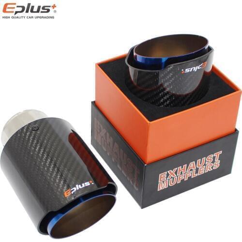 Car Styling Exhaust Tips Carbon Glossy Exhaust Muffler Tail End Pipe Universal SUV Muffler tip Inlet 51mm-77mm Outlet 76mm-114mm