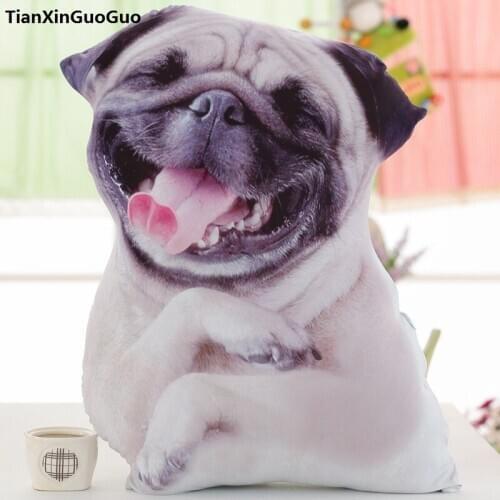 Large 80cm Creative pillow 3D Dimensional cartoon pug dog plush toy cushion soft doll,hugging pillow birthday gift h1301