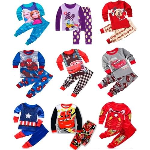 Childrens Spider Suit Childrens Pajamas Boys Pajamas Girls Pajamas Superhero Cartoon Long Sleeve Pajamas 2-7t