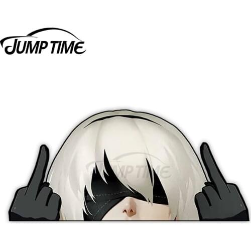 JumpTime 13 x 5.3cm Yorha No 2 Type B Nier Automata Peek Big Head Car Stickers Bumper Anime Decal Windshield Bumper Decoration