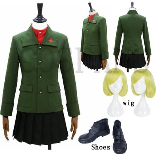 GIRLS und PANZER Katyusha Nonna suit Cosplay costume Carnaval Halloween Christmas Cosplay Costume Custom size Wigs and shoes