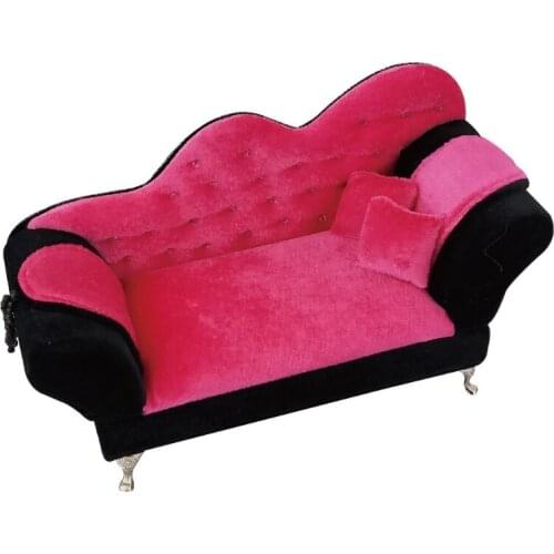 1/6 Dollhouse Fancy Couch Sofa Rose Pink Jewelry Storage Organizer Box Flip Can Open Compartments Armchair Sofa Box Gift
