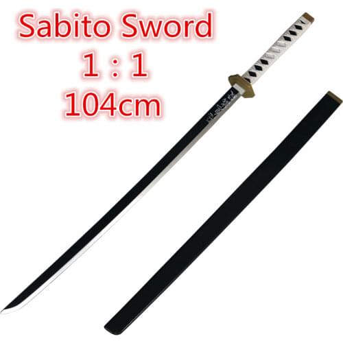 Kimetsu no Yaiba Sword Weapon Demon Slayer Sabito Cosplay Sword 1:1 Anime Ninja Knife PU toy gray 104cm