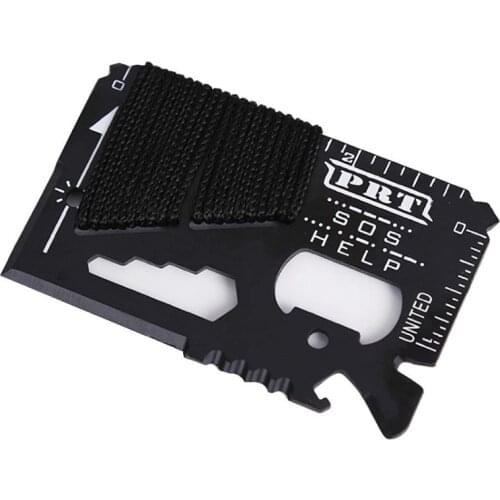 Multipurpose Tool card Steel Multitool Screwdriver Knife Cutter Can Opener Ruler Saw Paracord Camping Tool Pocket Survival Tool