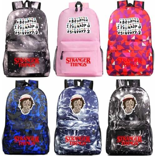Fashion Stranger Things Boy Girl Book School bag Women Bagpack Teenagers Schoolbags Men Student Backpack