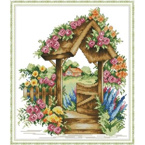 Stamped Cross Stitch Kits Gate of Wonderland Counted Embroidery 11CT 14CT Printed Handmade Gifts Needlework Home Decoration Sets