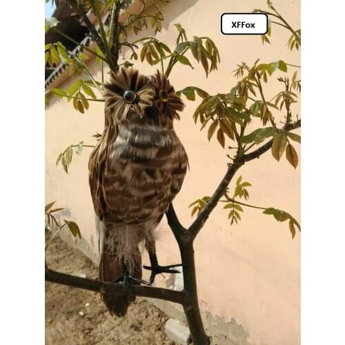 New real life owl bird model foam&feather simulation brown owl bird doll gift about 30cm xf0824