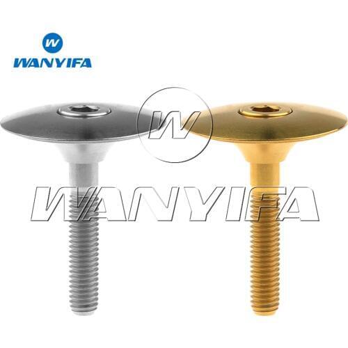 Wanyifa M6 x 35mm Ti Titanium Headset Top Cap 1-1/8" & Titanium Bolt New 1set Biycle Bolts Headset