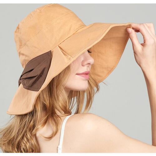 New Arrival Sun Hat Girl Foldable Sunscreen Beach Cap Students Leisure Travel Cap Sun Hat Girls Outside Casual Sun Cap B-7930