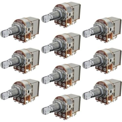 NEW 20pcs Push Pull Switch Control Potentiometers Pots A500K Audio Taper Volume Tone Long Split Shaft 18mm