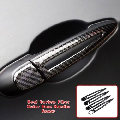 Pcmos 2020 Real Carbon Fiber Outer Door Handle Cover Trim For BMW X5 X6 E70 E71 2008-2014 Exterior Parts Exterior Door Handles