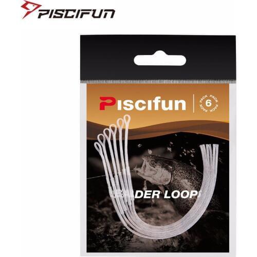 Piscifun Fly Fishing Loop 6 Pcs/Pack Braided Leader Loop 50lb Connectors Clear and Yellow Color fly line Fly Fishing Loop