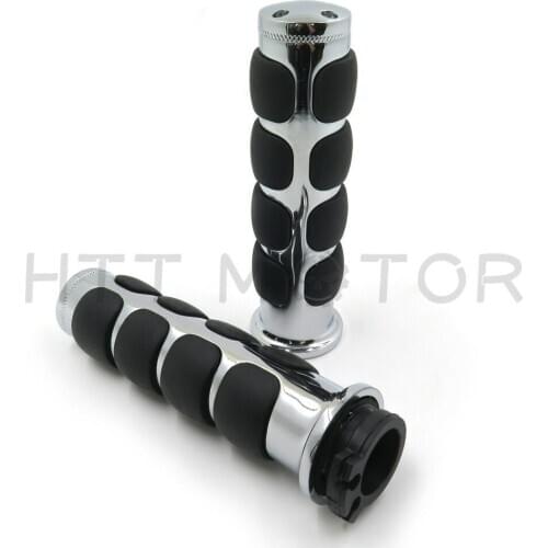 Custom Chrome 7/8" 22mm Handlebar Grips For Honda Goldwing Gl1200 1982-1987 Aftermarket Free Shipping Motorcycle Parts