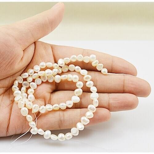 Stunning Favorite Pearl Jewelry White Color Baroque Loose Beads 4-9MM Handmade DIY Jewelry Charming Women Gift