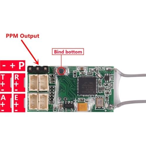 DSMX DSM2 RX PPM Output 2.4G Receiver For JR Spektrum DX6i DX18 DX8 DX9 DEVO10 Transmitter JST410 CM410X Receptor 4CH Acceptor