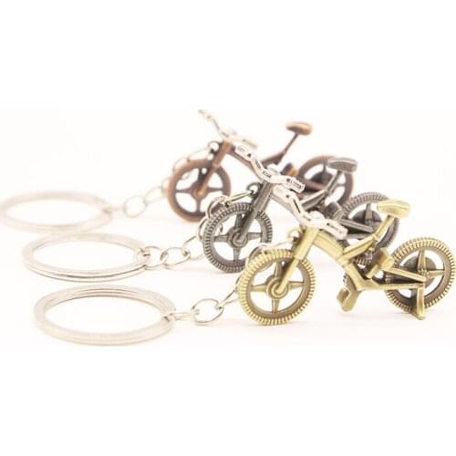 Retro Simulation Bicycle Key Chain Metal Alloy Mini Creative Exquisite Keychains Craft Small Gift Accessories