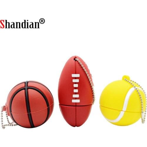 SHANDIAN Rugby USB Flash Drives Football USB 2.0 Pen Drive 128GB 64GB 32GB Basketball Usb Pendrive Flash 1TB Card Flash Stick