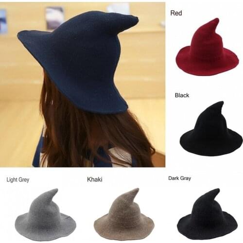 Halloween Witch Hat for Women Wide Brim Foldable Pointed Cap for Halloween Party Costume Accessory Headwear