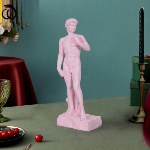 WU CHEN LONG Nordic David Statue Greek Figurine Abstract Character Art Sculpture Office Desk Home Decorations Collectiable R5863