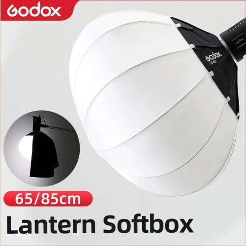 Godox 65cm or 85cm Lantern Foldable Quick-install Portable Round Shape Softbox Light + Skirt for Bowens Mount Studio Flash