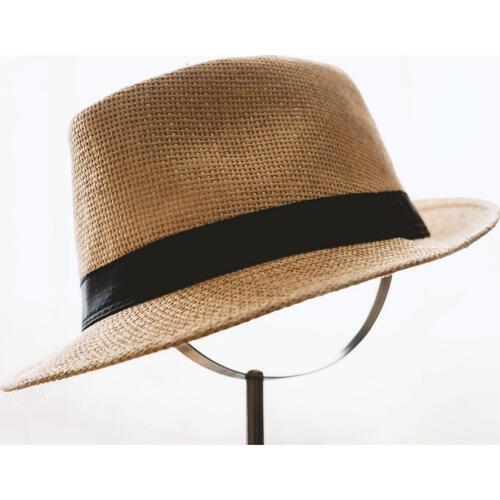 6 PCS/Lot Straw WoMens Mens Summer Fedora Sun Hats Trilby Gangster Jazz Cap Sunhat Beach Sun Straw Panama Hat Wholesale