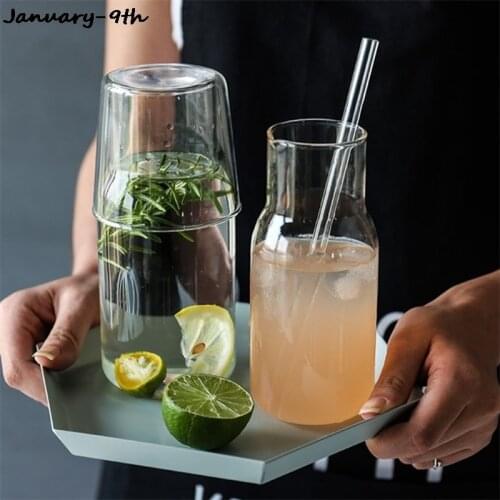Glass Cup Cold Drink Cup Set Water Cup Water Carafe With Tumber Juice Milk Pot Durable High Borosilicate Glass Drinkware