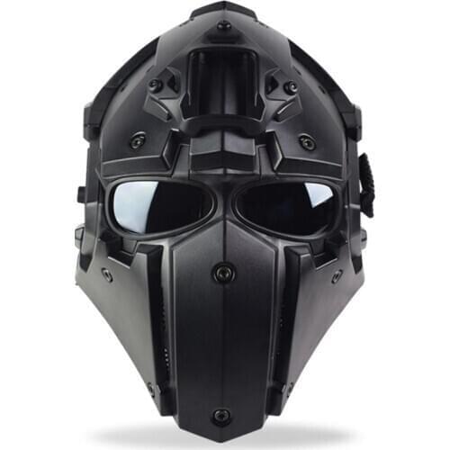 Tactical Riding Helmet Full Face Protection Set Self Defense Cosplay Mask Adjustable Multifunction Masquerade Safety Security