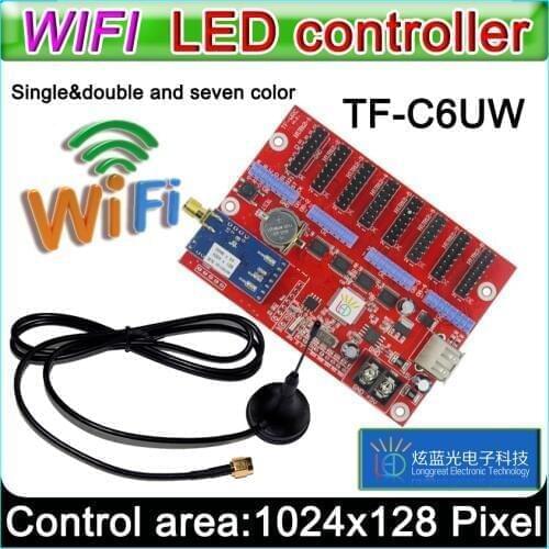 TF-C6UW wifi led Controller Card, p10 *** module Single&Dual color led signs, conventional p10 LED display control card