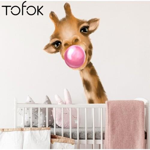 Tofok Cute Deer And Balloon Self-adhesive Wall Stickers for Living Room Bedroom Kindergarten Decoration Wall Decoration
