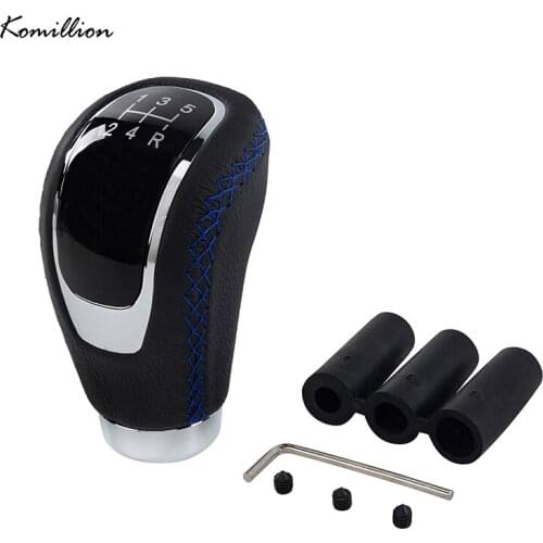 Universal Car Gear Shift Knob Lever Stick 5 Speed PU Leather Aluminium for MW E46 E60 E90/Golf 6/Peugeot 207 307/Audi Styling