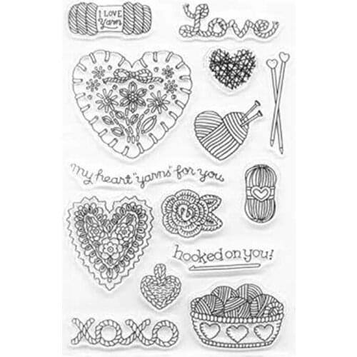 Heart Weave Silicone Clear Seal Stamp DIY Scrapbooking Embossing Photo Album XX9B