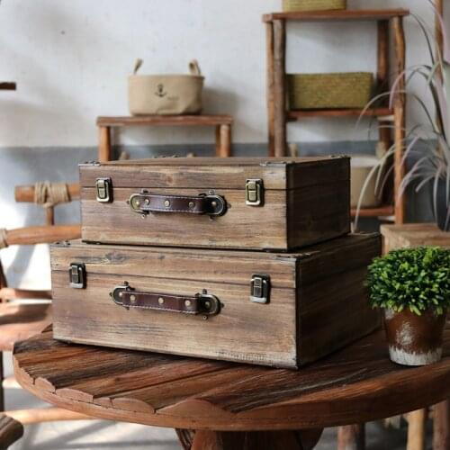 Vintage retro wooden wholesale decorative suitcase box