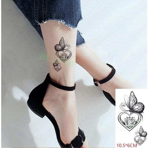 Waterproof Temporary Tattoo Sticker Butterfly Flower Love Heart Pattern Small Body Art Fake Tatto Flash Tatoo for Men Women