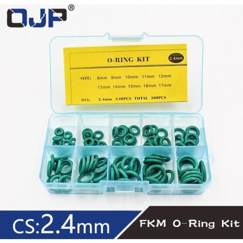 Thickness 2.4mm green rubber ring FKM O ring seal FKM seal O-ring ordering kit classification kit