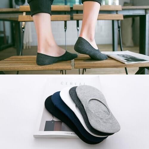 1 Pair/Lot Mens Socks Fashion Non-Slip Silicone Invisible Breathable Soft Cotton Summer Autumn Male Casual Short Ankle Boat Sox