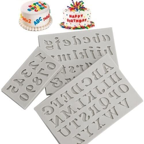 1 gray alphanumeric soft candy silicone mold fondant 3D chocolate baking cake soft candy food silicone mold