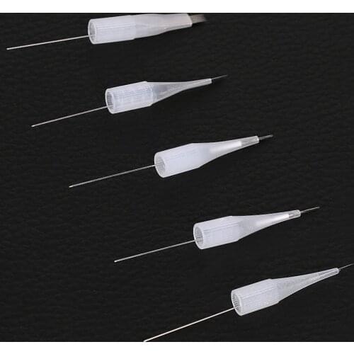 100pcs 1R 3R 5R 5F 7F Sterile Permanent makeup Eyebrow Lip Needle Tattoo Tips Independent Package Needle Caps