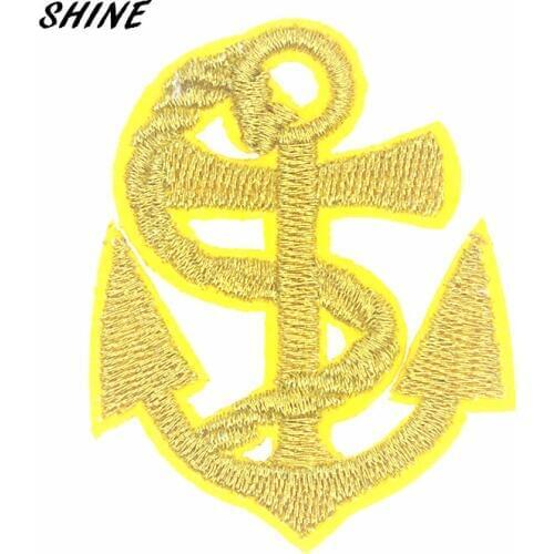 2pcs/lot Anchor Embroidered Badges Iron On Patches For Clothing Motif Sticker DIY Craft Sewing Accessories 5.2x4.3cm