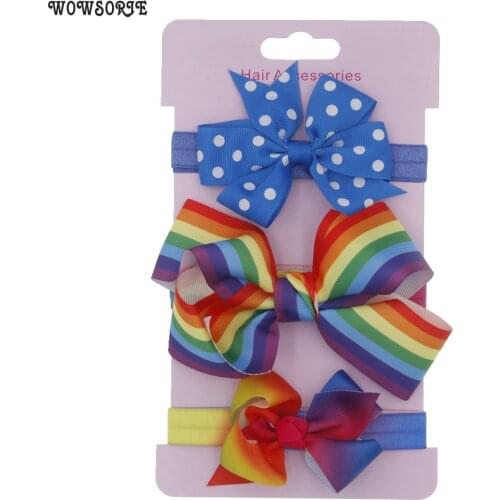 2020 Korean baby Headband set Roses flower bow Knot Vintage Hair Bands Children Girls Hair Accessories Headwear 3pcs/lot