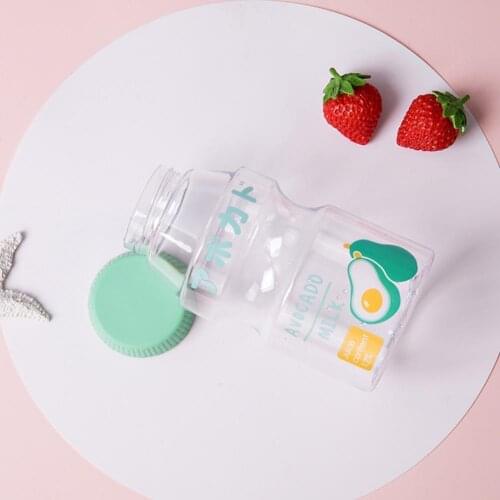 480ml 2021 Fruit Plastic Water Bottle Portable Water Bottles Cute Leak Proof Travel Drinking Bottle Shaker For Girl Kids Cups