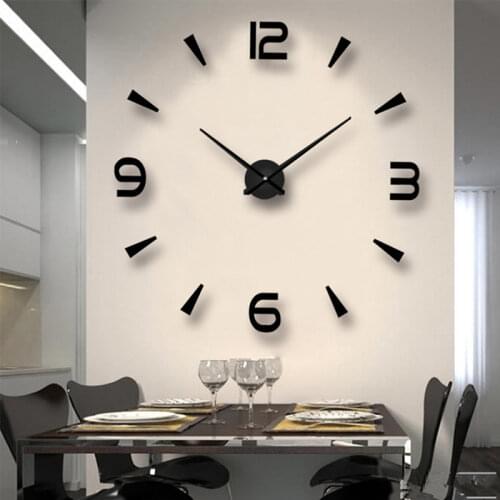 6 kinds Mute Wall Clock DIY Mirror Acrylic Digital Clock Room Decor Wall Sticker Simple Modern Bedroom Decoration Living Room
