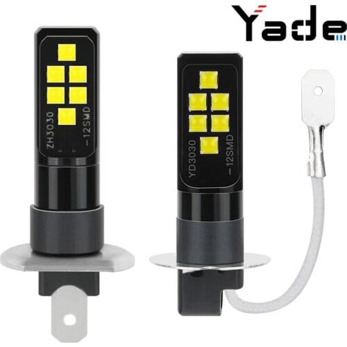 Automobile led front fog lamp H1 H3 3030 12smd highlight automobile decoding lamp rear fog bulb