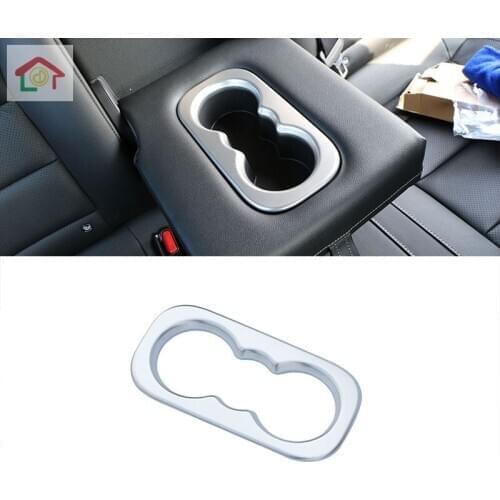 Car Chrome Rear Water Cup Holder Protection Cover Trim Stickers for Renault Koleos for Samsung QM6 2017 2018 Parts