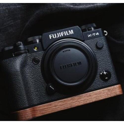 For FUJI FUJIFILM X-T4 XT4 XT-4 Battery slot open wooden Quick Release Plate QR Camera Holder Bracket Hand Mount Grip