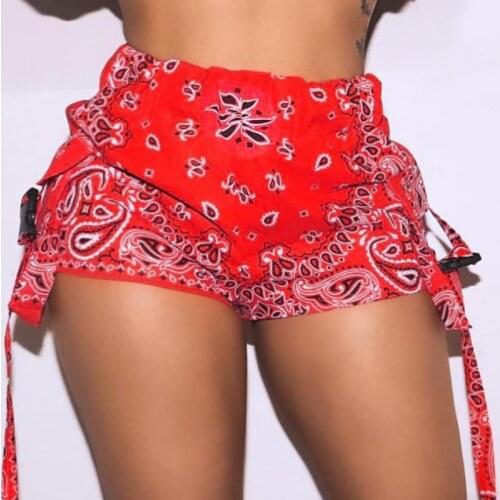 European And American Fashion Sexy High Street Womens Geometric Print Mini Shorts