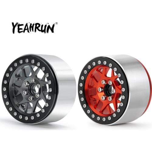 YEAHRUN Alloy Metal 2.2inch Beadlock Wheel Rims Hubs 115g 35mm Thickness for Traxxas TRX-4 Axial Wraith 1/10 RC Crawler Car Part