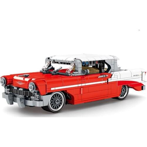 Pull-Back Classic Vintage Vehicle Building Blocks Sets Bricks Model Creator Expert Cars Toys For Kids 814Pcs