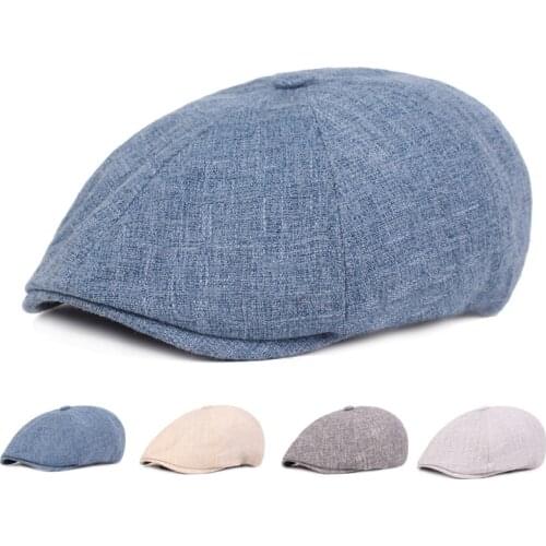 Korean Style Octagonal Hats Newsboy Cap Men Herringbone Flat Caps Women British Painters Hat Spring Autumn Hats Octagonal Cap