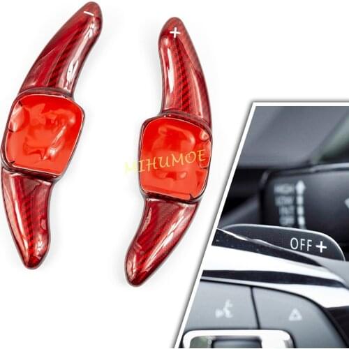 Red Steering Wheel Paddle Shifter Extension For 2015-2020 VW Tiguan Atlas Arteon Golf Alltrack Carbon Fiber